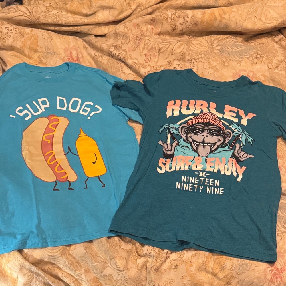 Hurley Blue and Teal Kids' Fun Graphic Tees